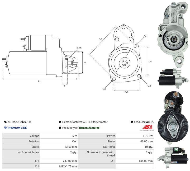 Starter, AS-PL S0397PR