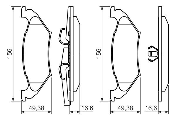 Комплект гальмівних накладок, дискове гальмо, Bosch 0986494495