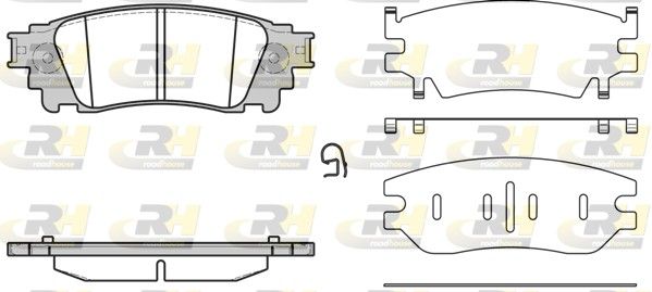 Комплект гальмівних накладок, дискове гальмо, Roadhouse 21636.00