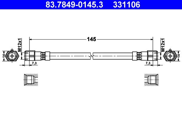 ATE fékcső 83.7849-0145.3