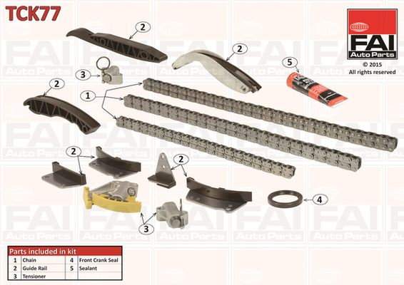 Комплект ланцюгів привода, Fai Autoparts TCK77