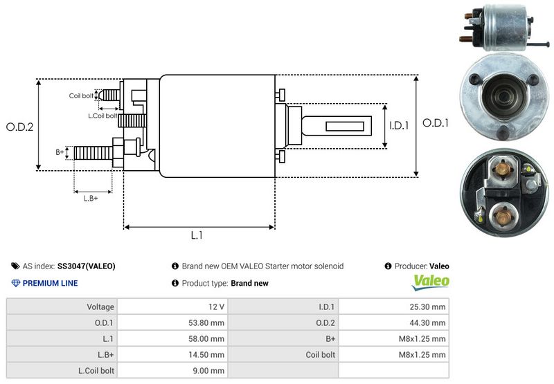 AS-PL SS3047(VALEO) Solenoid Switch, starter