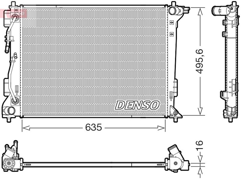 Радіатор, система охолодження двигуна, Denso DRM41036