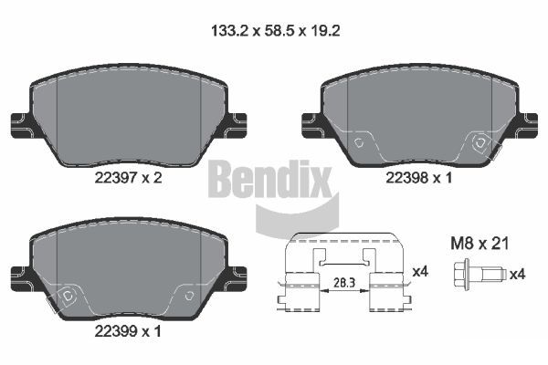 BENDIX Braking fékbetétkészlet, tárcsafék BPD1256