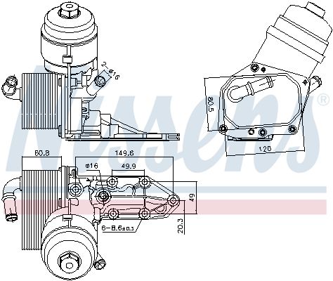 NISSENS 91424 Oil Cooler, engine oil