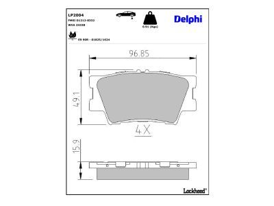 DELPHI LP2004 Brake Pad Set, disc brake
