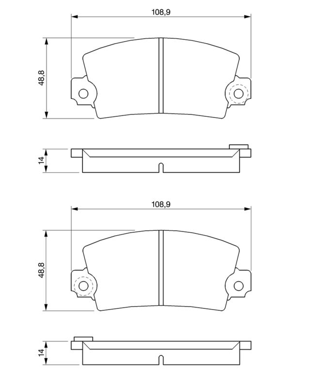 Piduriklotsi komplekt, ketaspidur, BOSCH 0 986 461 396