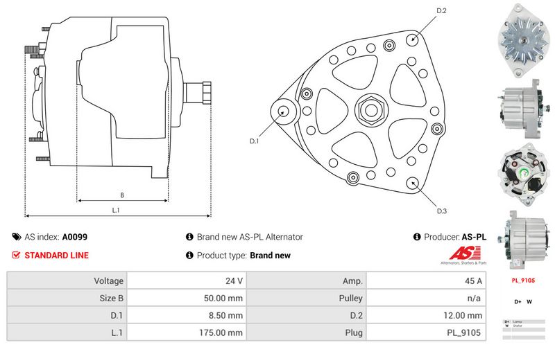 AS-PL A0099 Alternator