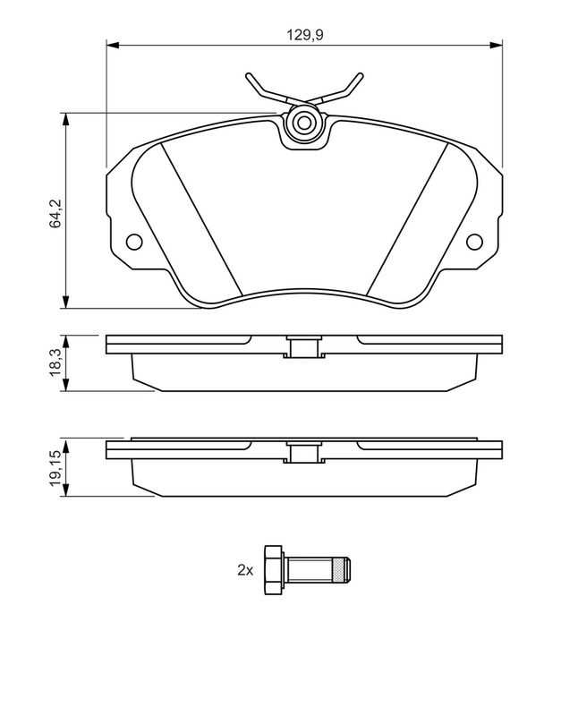 Piduriklotsi komplekt, ketaspidur, BOSCH 0 986 460 939