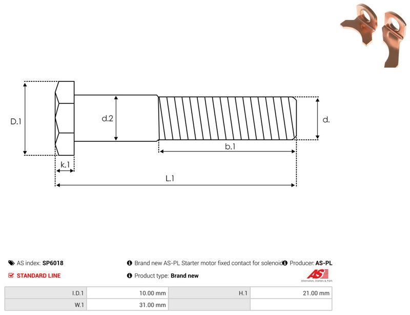 Remondikomplekt, Starter, AS-PL SP6018
