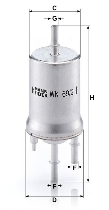 Kütusefilter, MANN-FILTER WK 69, 2
