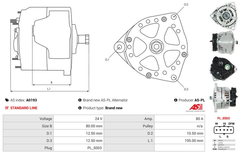 AS-PL A0193 Alternator
