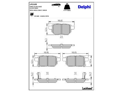 DELPHI LP2105 Brake Pad Set, disc brake