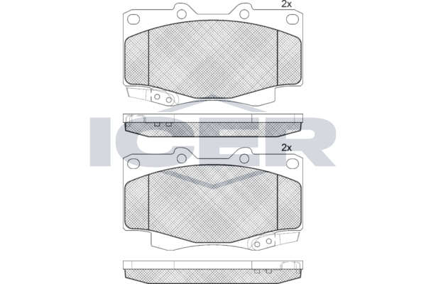 Комплект гальмівних накладок, дискове гальмо, Icer 141007-208