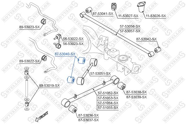 STELLOX 87-53040-SX Mounting, control/trailing arm