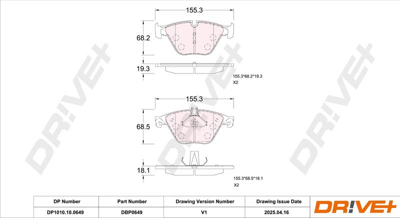 Set placute frana,frana disc DP1010.10.0649 Dr!ve+