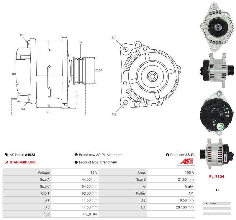 Generaator, AS-PL A4023