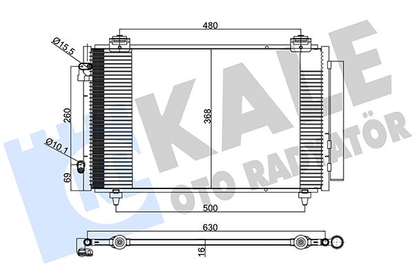 KALE TOYOTA радиатор кондиционера Corolla 02-