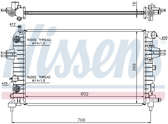 NISSENS OPEL Радіатор охолодження Astra H, Zafira B 1.2/1.8