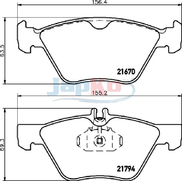 JAPKO 500520 Brake Pad Set, disc brake