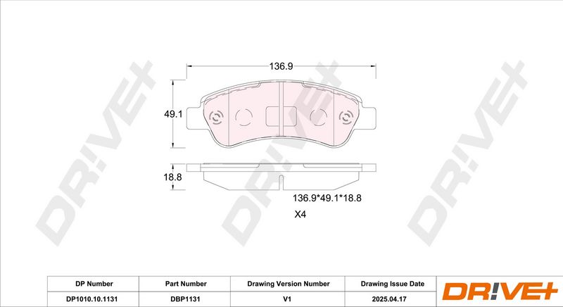 Set placute frana,frana disc DP1010.10.1131 Dr!ve+