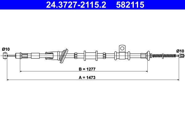 ATE Trekkabel, parkeerrem 24.3727-2115.2