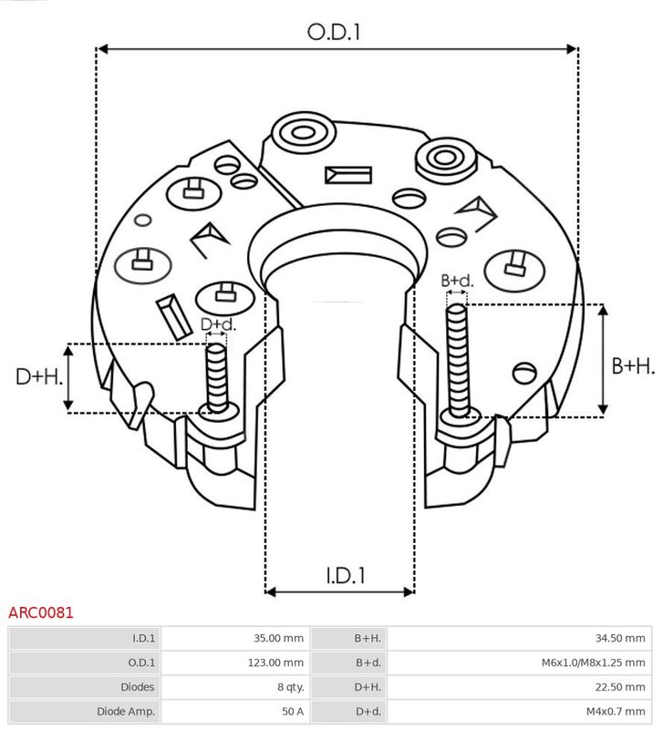 AS-PL ARC0081 Rectifier, alternator