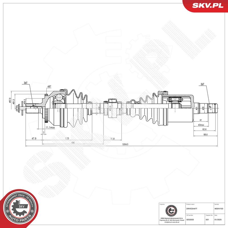 ESEN SKV 40SKV103 Pusašis