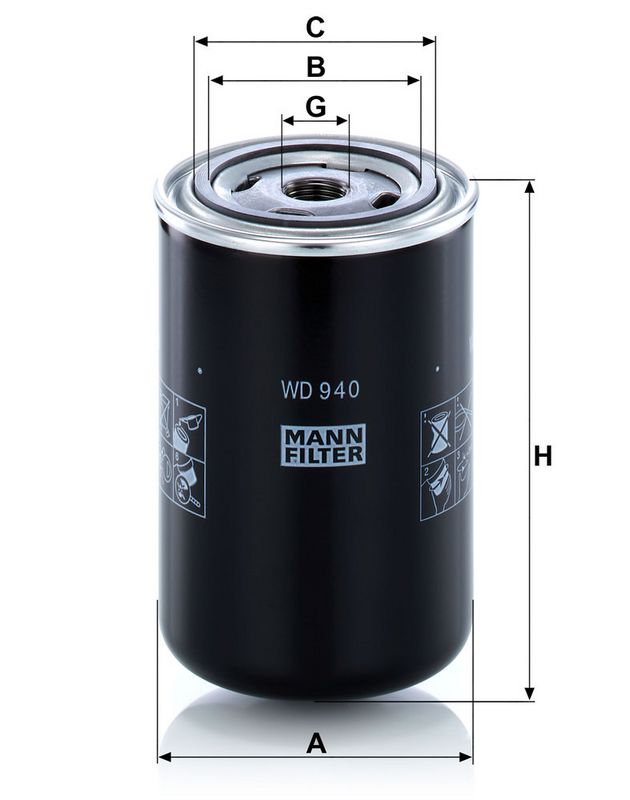 Õlifilter, MANN-FILTER WD 940