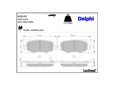 DELPHI LP2172 Brake Pad Set, disc brake