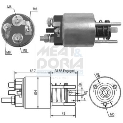 MEAT & DORIA Magneetschakelaar, startmotor 46128