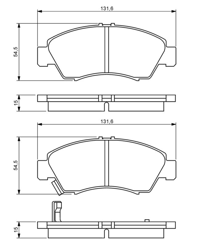 Piduriklotsi komplekt, ketaspidur, BOSCH 0 986 494 299