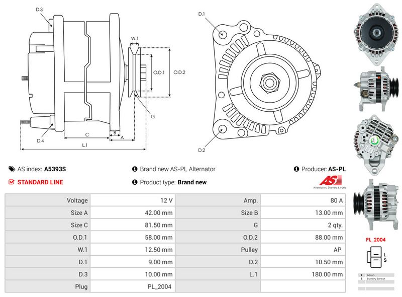AS-PL A5393S Alternator