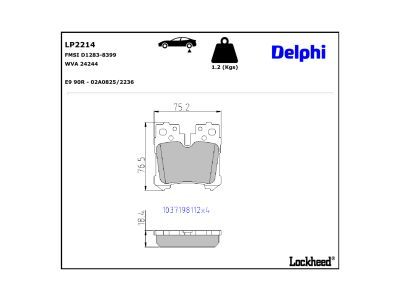 DELPHI LP2214 - Brake Pad Set, disc brake