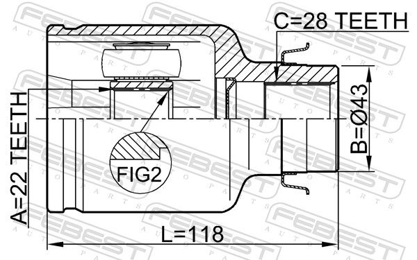 FEBEST 0511-M316ATRH Joint Kit, drive shaft