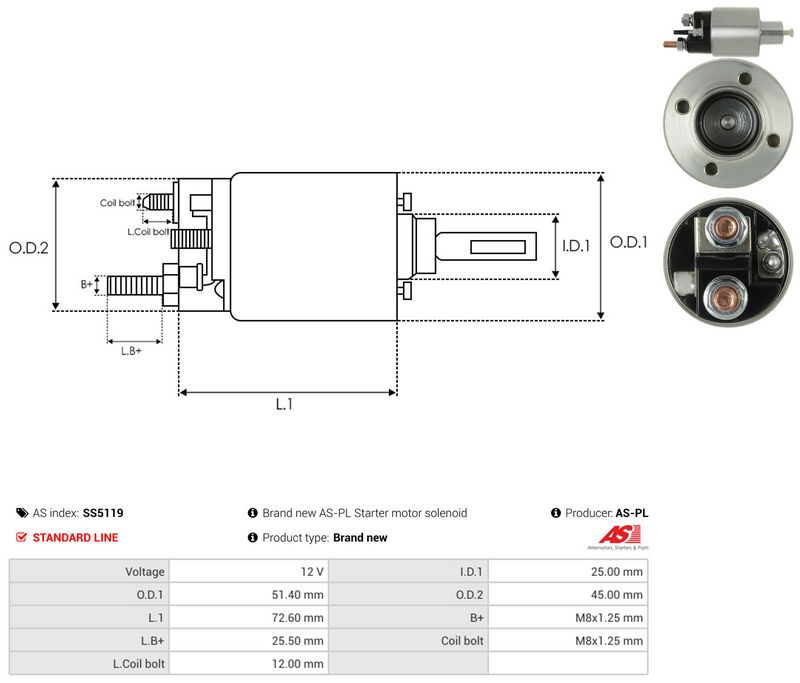 Magnetlülitus, starter, AS-PL SS5119