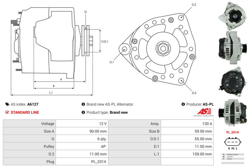 AS-PL A6127 Alternator