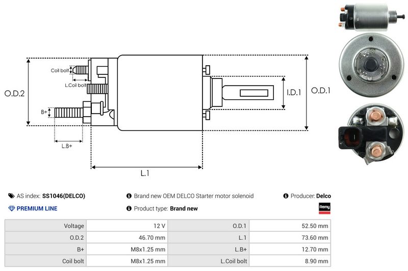 AS-PL SS1046(DELCO) Solenoid Switch, starter
