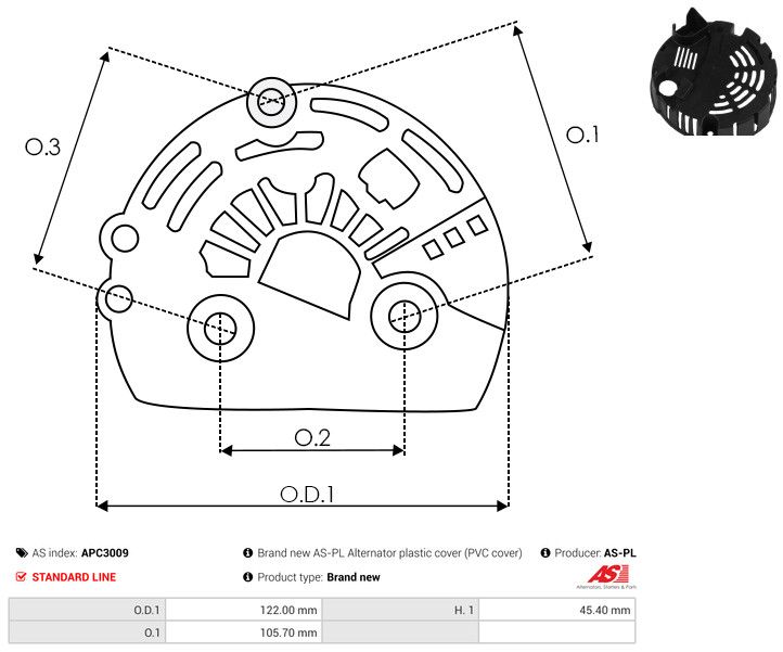 Kaitsekate, generaator, AS-PL APC3009