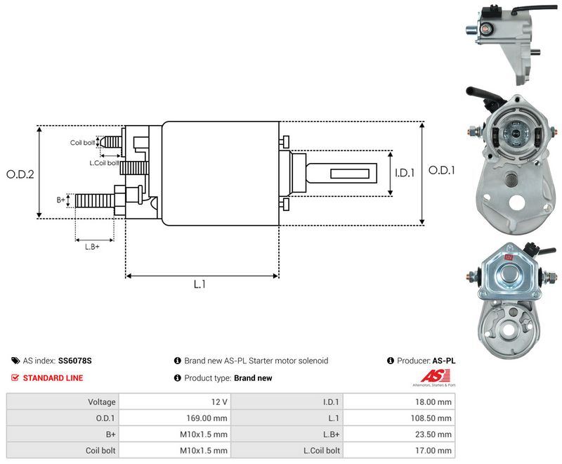 Magnetlülitus, starter, AS-PL SS6078S