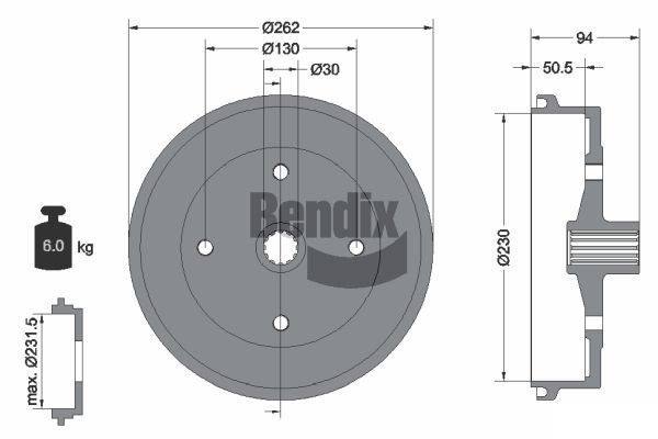 BENDIX Braking fékdob BDM1001