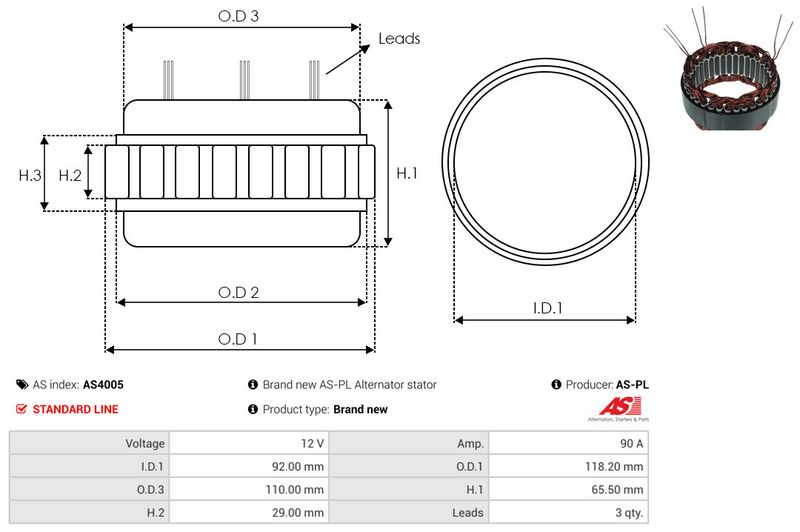 Staator, generaator, AS-PL AS4005