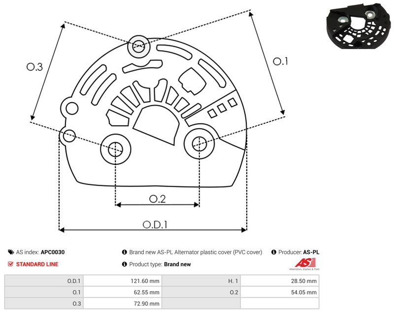 AS-PL APC0030 Protective Cap, alternator