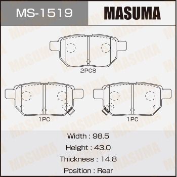 Комплект гальмівних колодок, Masuma MS-1519