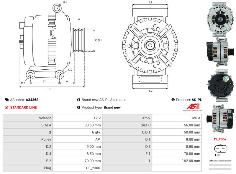 AS-PL A3436S Alternator