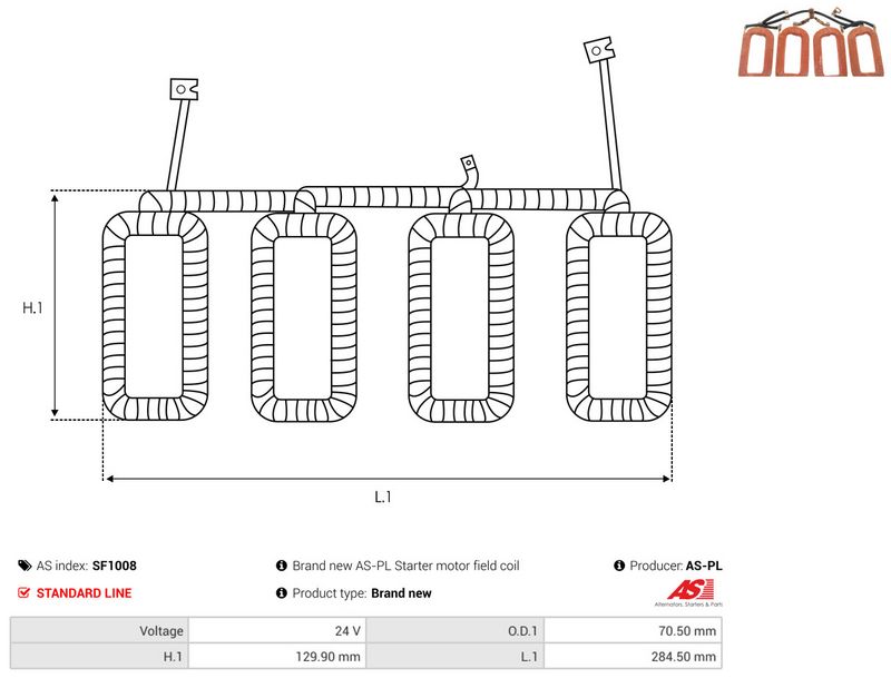 AS-PL SF1008 Field Winding, starter