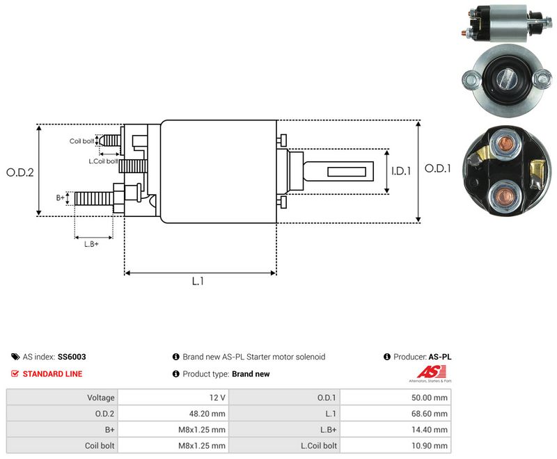 Magnetlülitus, starter, AS-PL SS6003