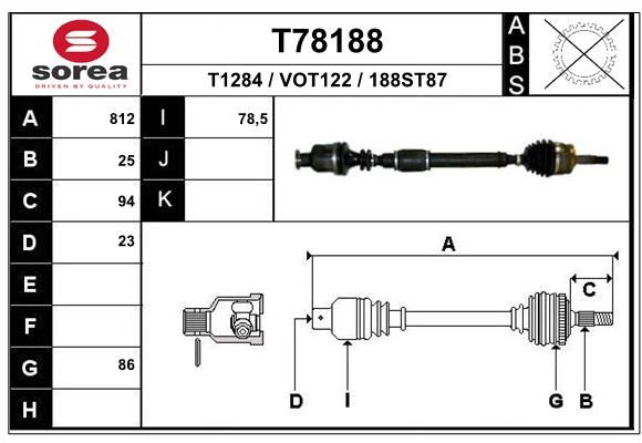 EAI hajtótengely T78188