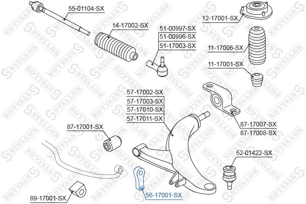 STELLOX 56-17001-SX Link/Coupling Rod, stabiliser bar