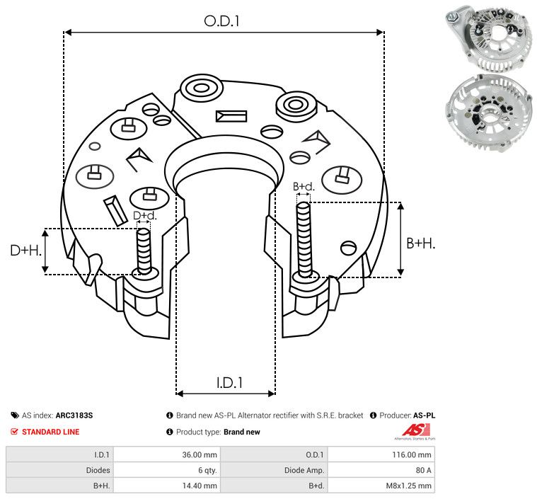 Kaitsekate, generaator, AS-PL ARC3183S